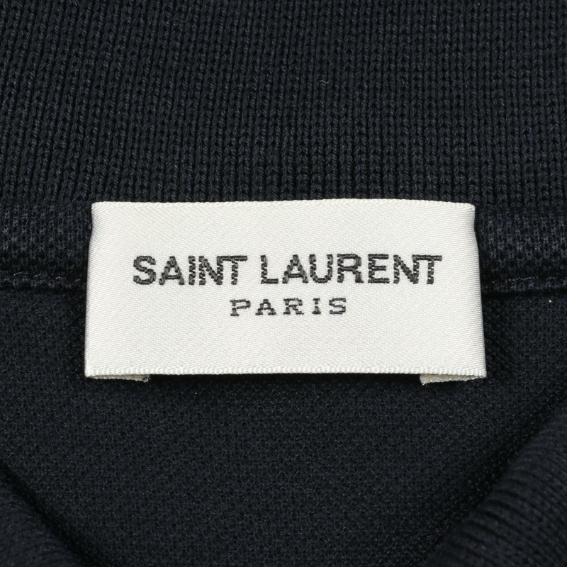 SAINT LAURENT PARIS Polo 衫 686218 棉質海軍藍 S 碼 二手女款-2