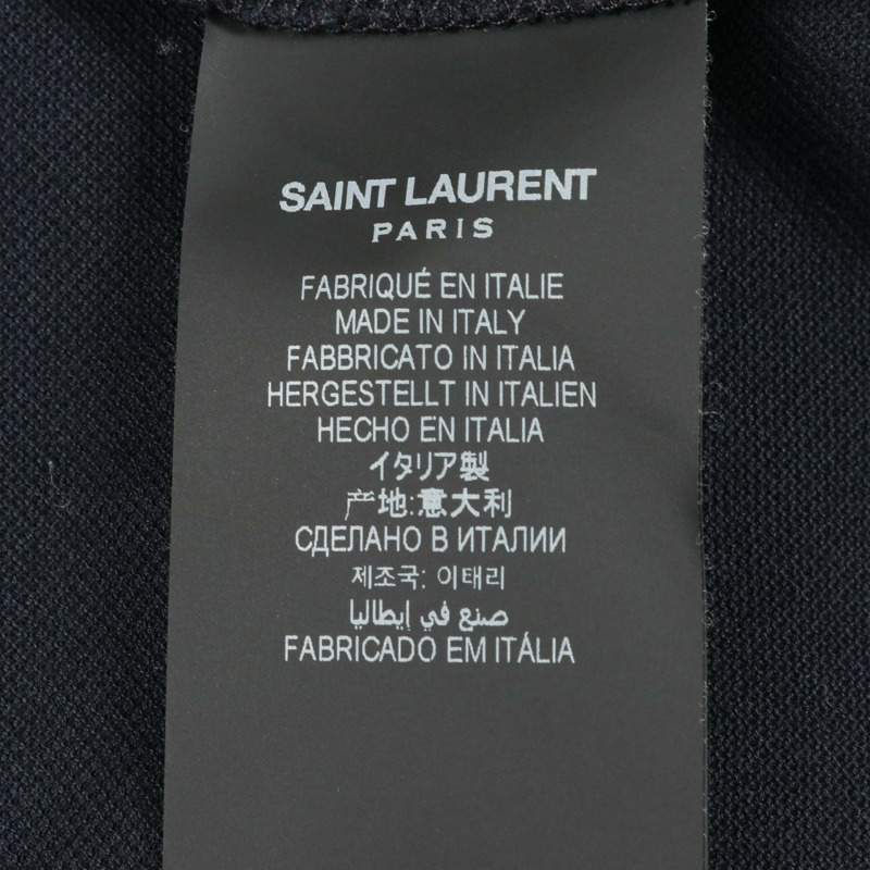 SAINT LAURENT PARIS Polo 衫 686218 棉質海軍藍 S 碼 二手女款-4