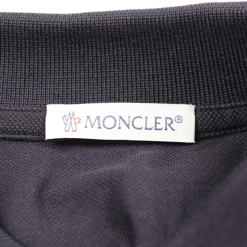 MONCLER 橡膠標誌 Polo 衫 8A72400 棉質海軍藍 S 碼 二手男式-2