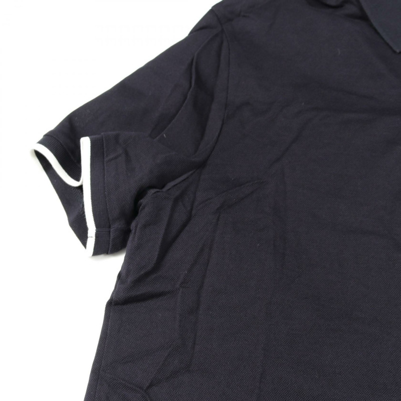 MONCLER 橡膠標誌 Polo 衫 8A72400 棉質海軍藍 S 碼 二手男式-10
