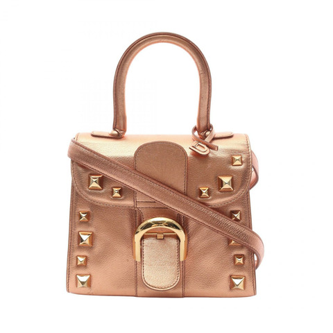 Delvaux Brillant Mini 斜背包 手提包 皮革 粉紅金 二手 女士