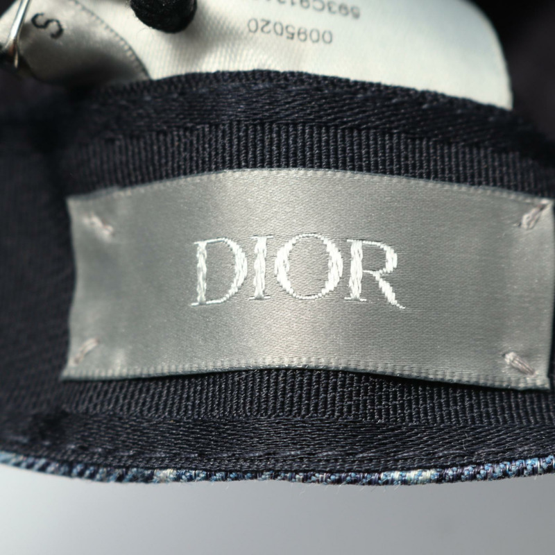 Dior Christian Dior Oblique 棉質斜紋布帽子 593C913A3016C585M 帆布藍色全新男式-3
