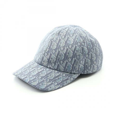 Dior Christian Dior Oblique 棉質斜紋布帽子 593C913A3016C585L 帆布藍色全新男款