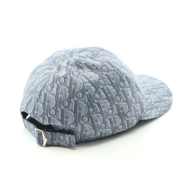 Dior Christian Dior Oblique 棉質斜紋布帽子 593C913A3016C585L 帆布藍色全新男款-1