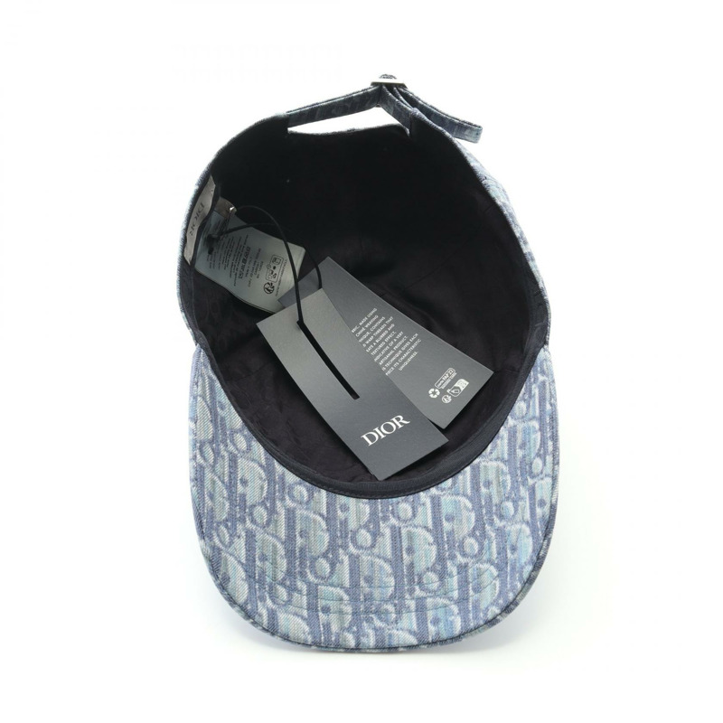Dior Christian Dior Oblique 棉質斜紋布帽子 593C913A3016C585L 帆布藍色全新男款-2