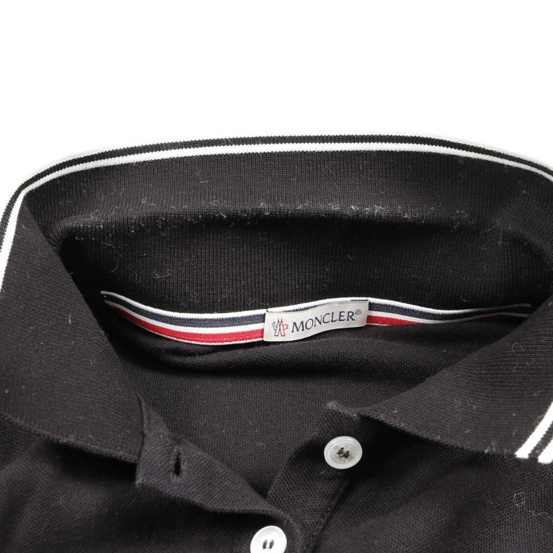 MONCLER 條紋 Polo 衫 8386000 棉質 黑色 XS 碼 二手 女款-7