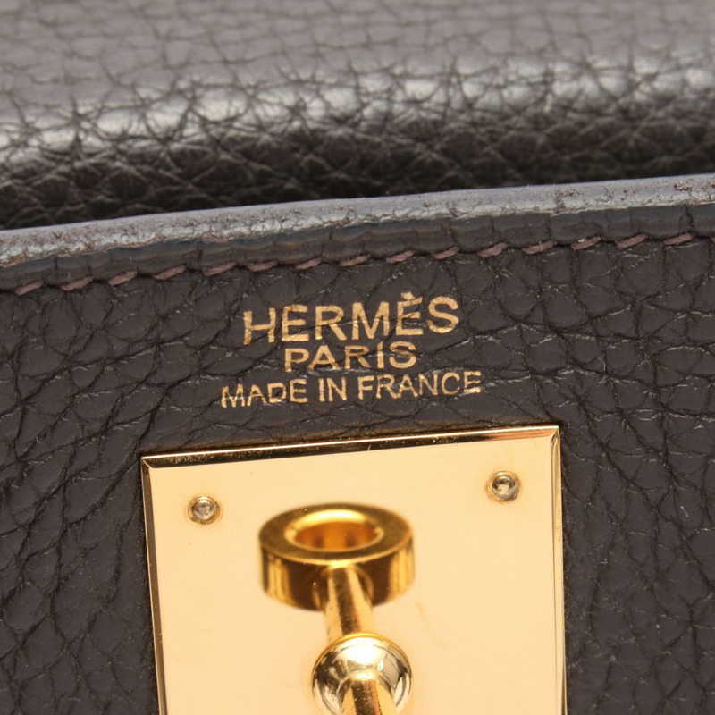 HERMES Kelly 32 單肩包 K 內縫 Toile H Togo Ecru 二手 GHW-3