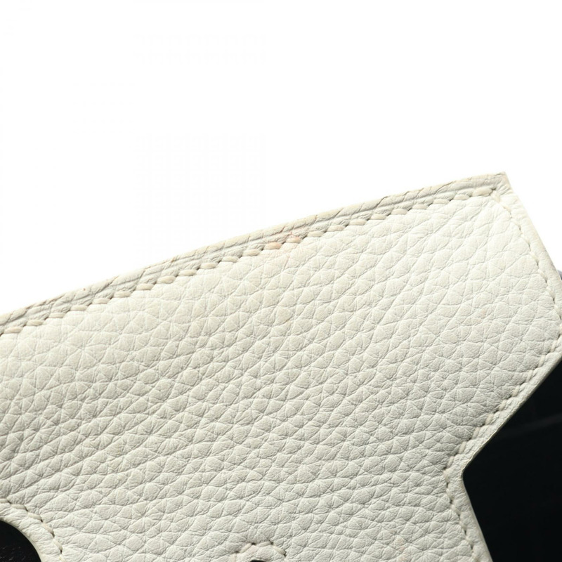 HERMES Birkin 30 手提包 Clemence 皮革 黑色 白色 二手 女款 D SHW-7