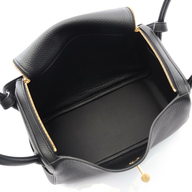 HERMES Lindy 26 單肩包 K Taurillon Clemence 黑色 女款 GHW-2