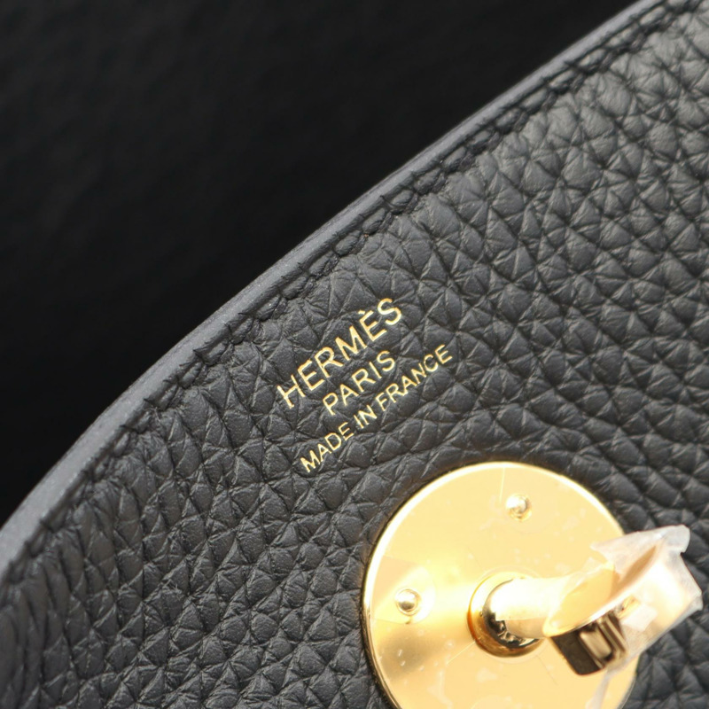 HERMES Lindy 26 單肩包 K Taurillon Clemence 黑色 女款 GHW-3