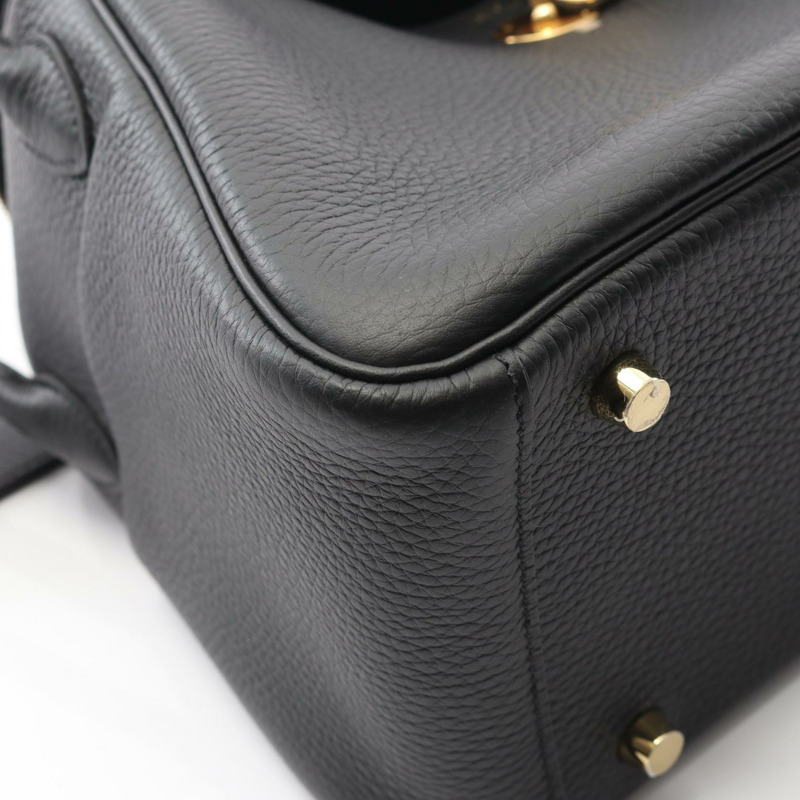 HERMES Lindy 26 單肩包 K Taurillon Clemence 黑色 女款 GHW-5