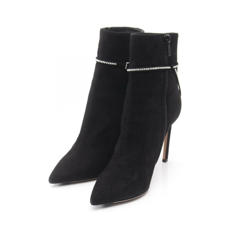 JIMMY CHOO 女款高跟絨面革靴子 黑色 38.5 號 二手