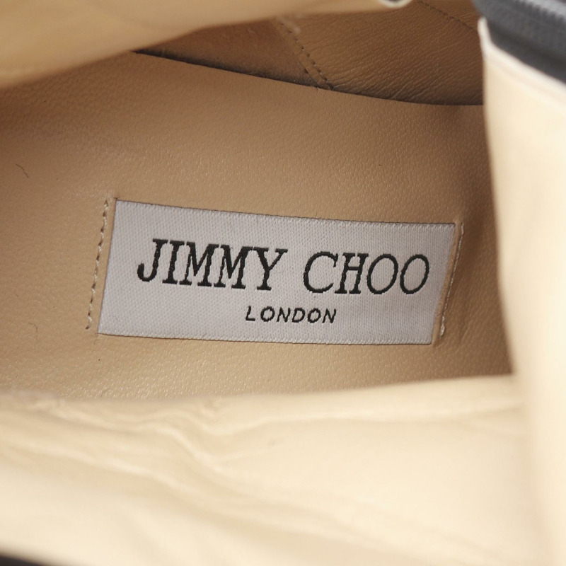 JIMMY CHOO 女款高跟絨面革靴子 黑色 38.5 號 二手-4