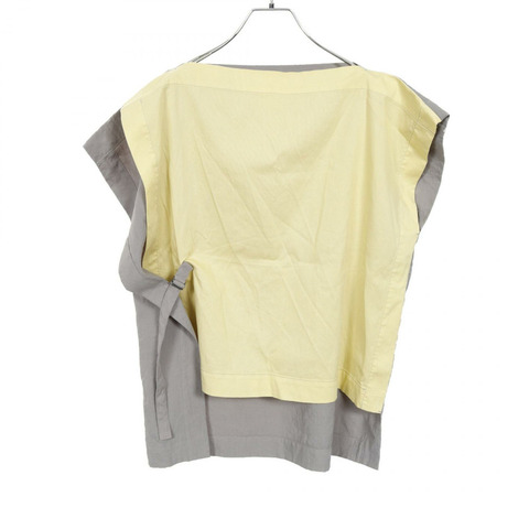 ISSEY MIYAKE 無袖上衣背心 棉質 聚酯纖維 黃灰色 #3 二手 女款