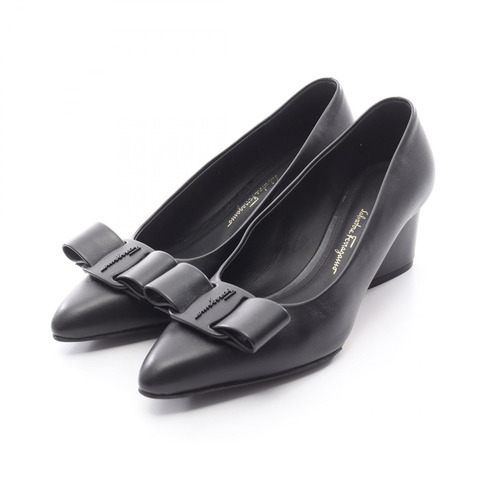 Salvatore Ferragamo VIVA55 淺口鞋/高跟鞋 皮革 黑色 6 碼 二手 女士