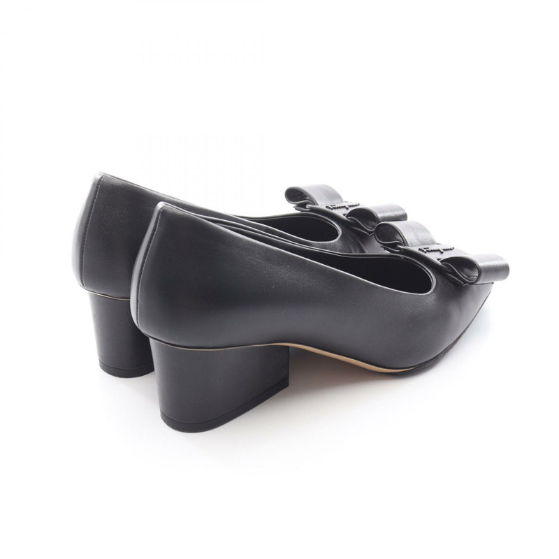 Salvatore Ferragamo VIVA55 淺口鞋/高跟鞋 皮革 黑色 6 碼 二手 女士-1