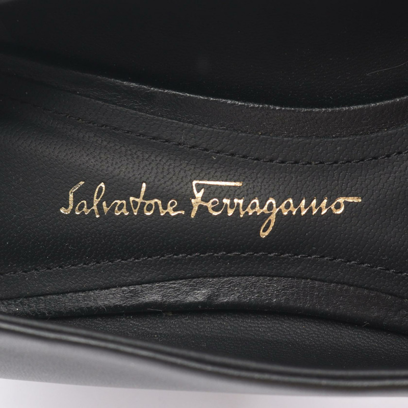 Salvatore Ferragamo VIVA55 淺口鞋/高跟鞋 皮革 黑色 6 碼 二手 女士-4