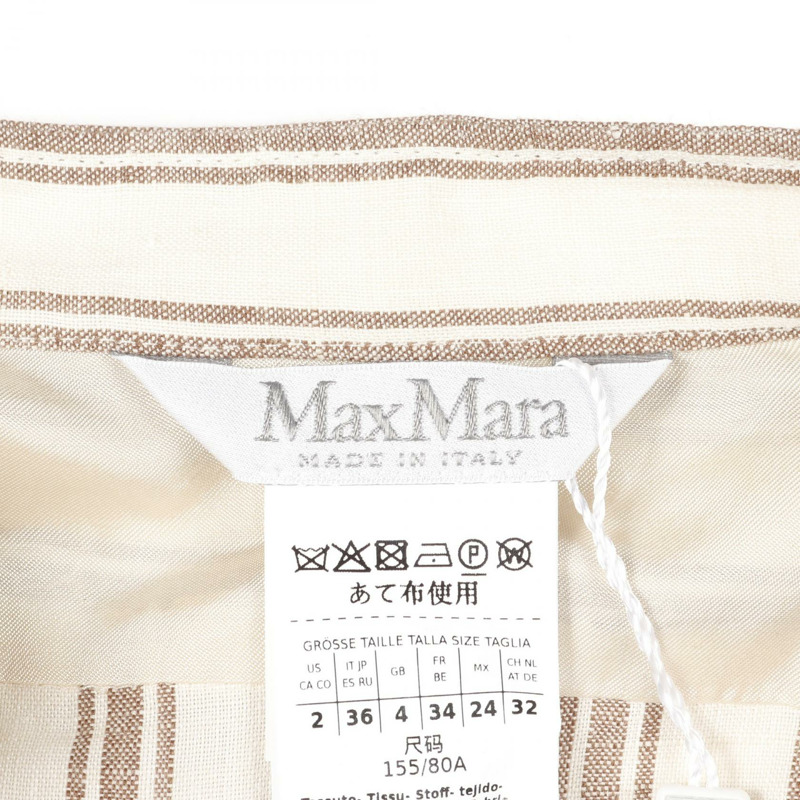 MAX MARA 條紋襯衫裙 2411221082 布料 米棕色 #36 二手女裝-2