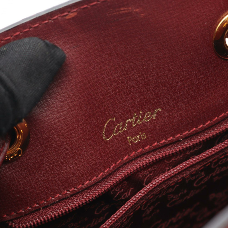 CARTIER Must Line 單肩抽繩斜背包 皮革 波爾多 二手 女士-3
