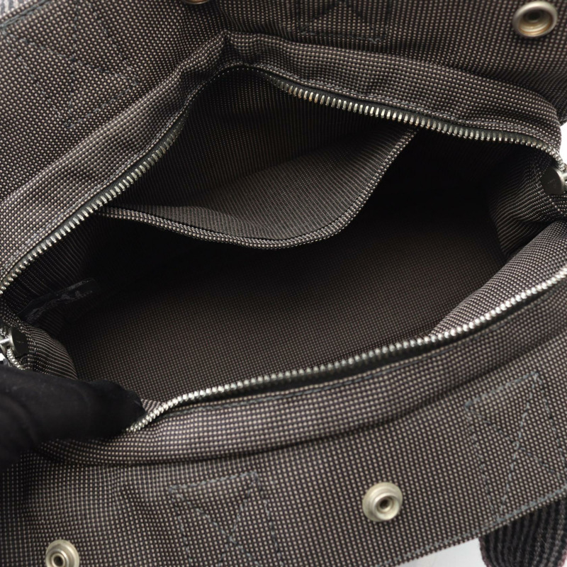 HERMES Herline PM 手提包 帆布 尼龍帆布 灰色 二手 女款 SHW-2