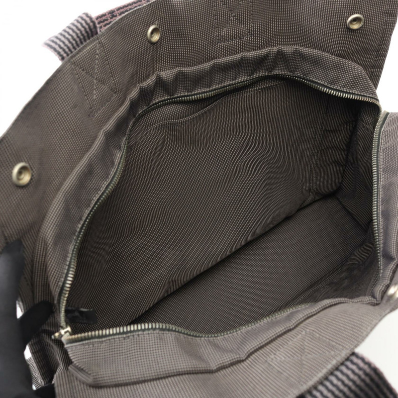 HERMES Herline MM 手提包 帆布 尼龍帆布 灰色 二手 SHW-2