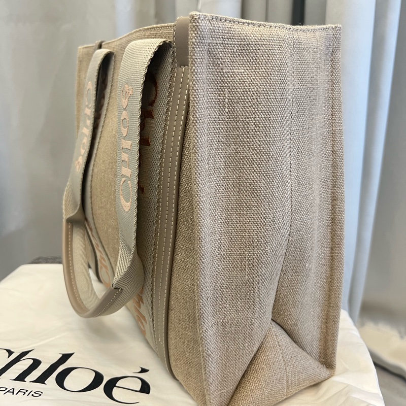 CHLOE 蔻依 Woody tote bag 帆布托特包-1