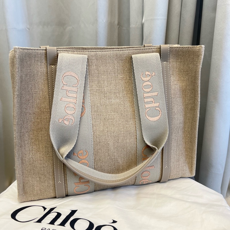 CHLOE 蔻依 Woody tote bag 帆布托特包-2