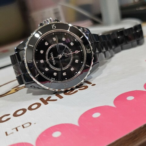 CHANEL 香奈兒(H5701) J12鑽石時標石英陶瓷腕表x黑x33mm