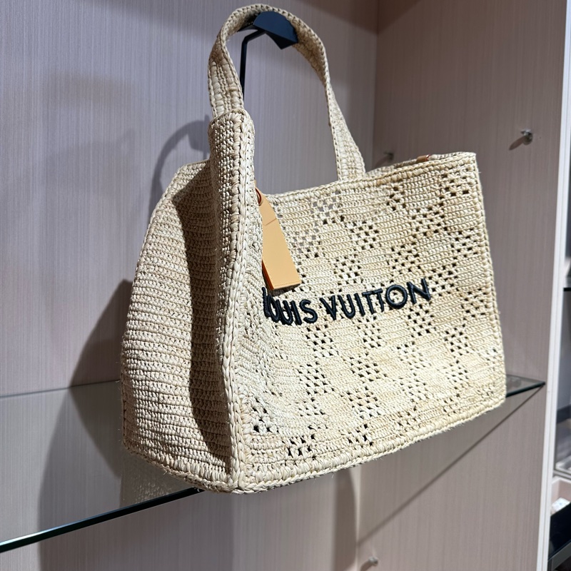 LOUIS VUITTON 路易威登拉菲草编织 托特包Tote包购物袋手提包-1