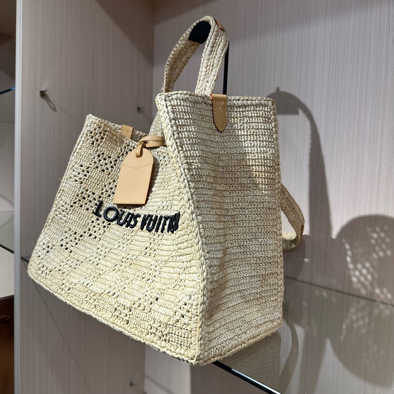 LOUIS VUITTON 路易威登拉菲草编织 托特包Tote包购物袋手提包-2