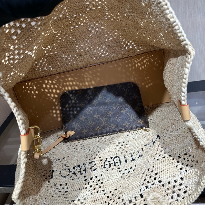 LOUIS VUITTON 路易威登拉菲草编织 托特包Tote包购物袋手提包-8