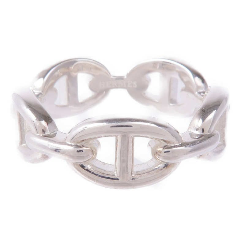 HERMES 925純銀Chaine d'ancre Enchainee Ring戒指Hermes#57/US#8-1