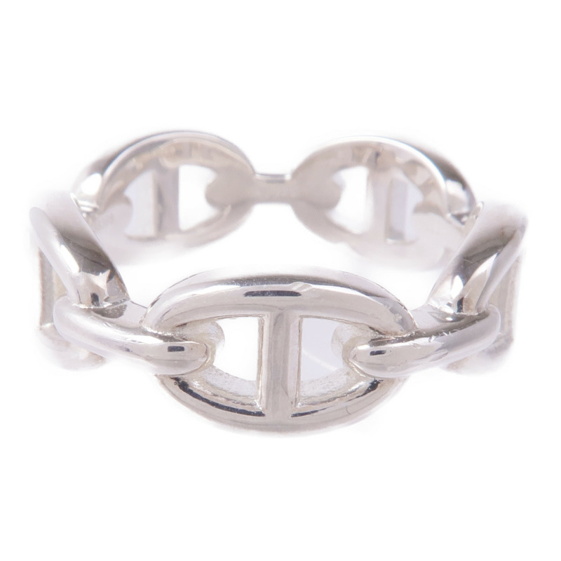 HERMES 925純銀Chaine d'ancre Enchainee Ring戒指Hermes#57/US#8-2