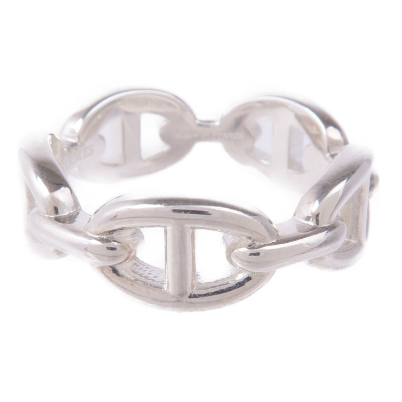 HERMES 925純銀Chaine d'ancre Enchainee Ring戒指Hermes#57/US#8-3