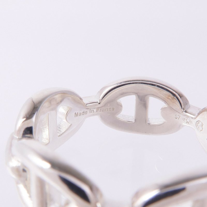 HERMES 925純銀Chaine d'ancre Enchainee Ring戒指Hermes#57/US#8-4