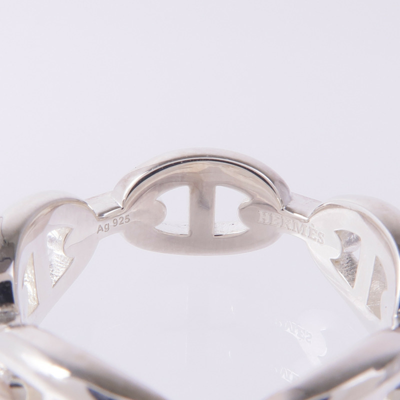 HERMES 925純銀Chaine d'ancre Enchainee Ring戒指Hermes#57/US#8-5