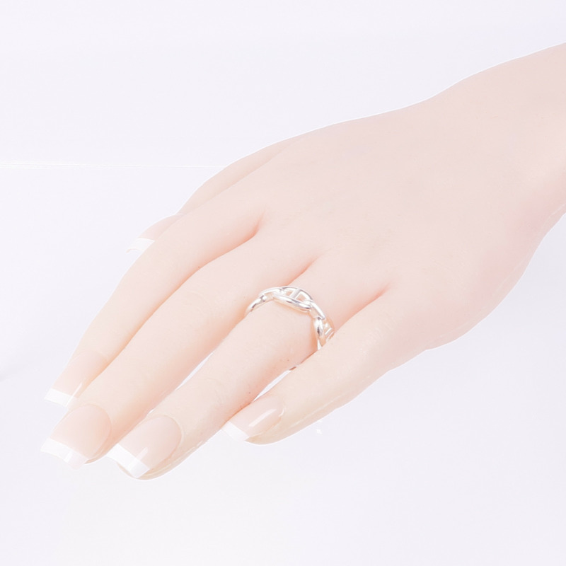 HERMES 925純銀Chaine d'ancre Enchainee Ring戒指Hermes#57/US#8-7