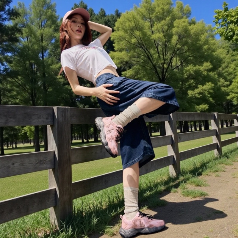 🏆冠軍洛杉磯道奇DOGERS隊-MLB Korea Chunky Runner 老爹鞋 粉黑配色,官網同步上架販售中/粉紅色 (全新未穿過)-3