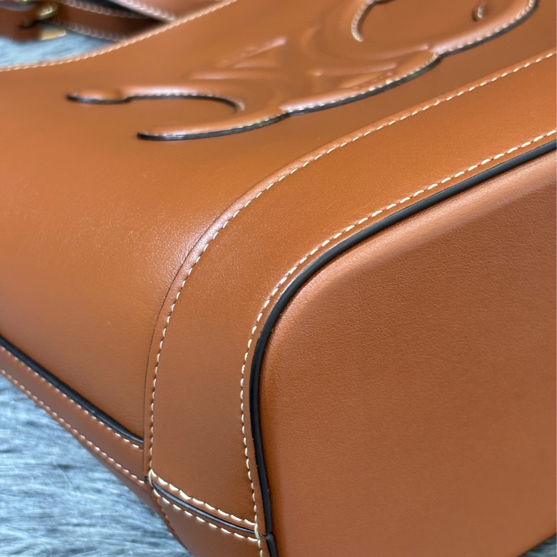 CELINE CUIR TRIOMPHE 113783 凱旋門 摩卡色 牛皮 CUIR TRIOMPHE小號水桶包 肩背包 斜背包 兩用包-9