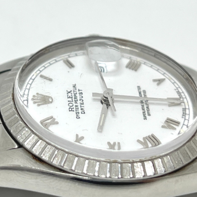ROLEX Datejust 16030 自動手錶,不鏽鋼/白色,男士,銀色-9