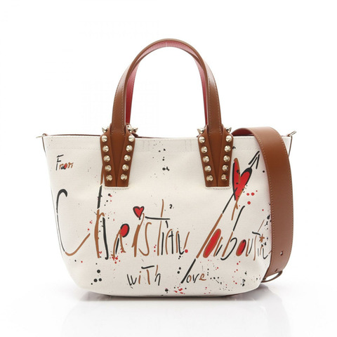 Christian Louboutin CABATA 塗鴉托特包斜背包 1255259N005 帆布