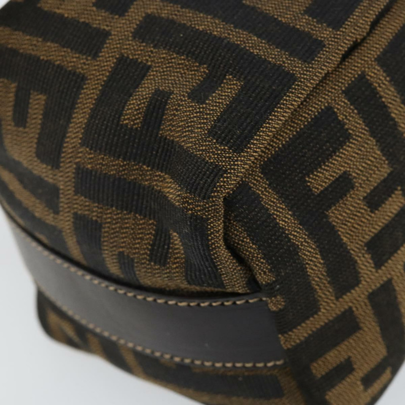 【日本直送】FENDI Zucca 帆布化妝包 黑色 棕金色 正品 144083-13