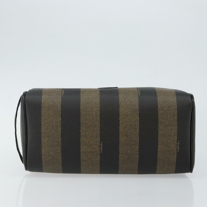 【日本直送】FENDI 山胡桃帆布手拿包 PVC 黑色 棕金色 正品 144211-4