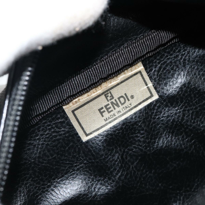 【日本直送】FENDI 山胡桃帆布手拿包 PVC 黑色 棕金色 正品 144211-11