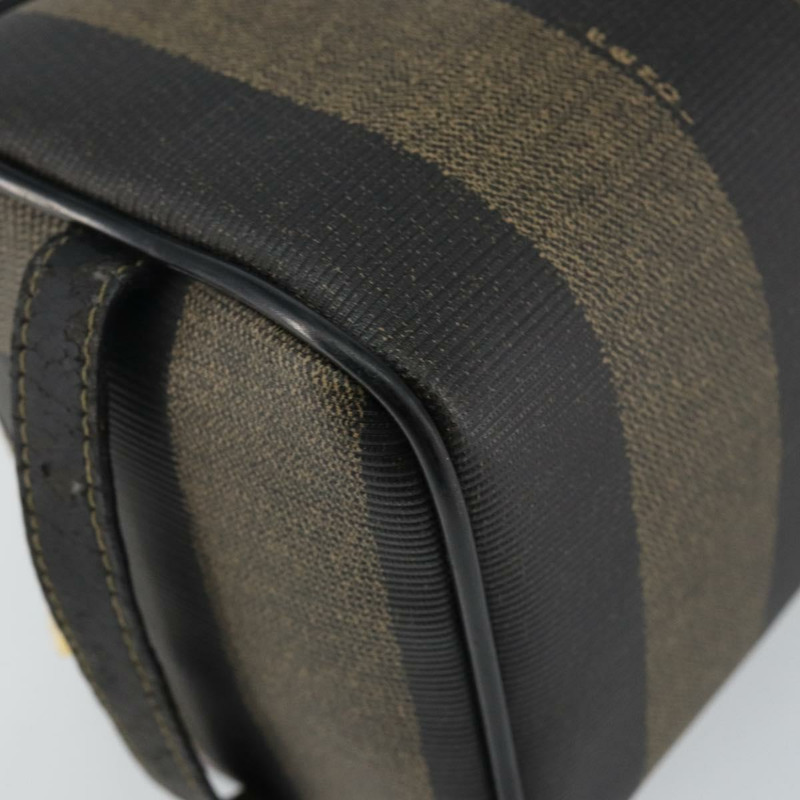 【日本直送】FENDI 山胡桃帆布手拿包 PVC 黑色 棕金色 正品 144211-13