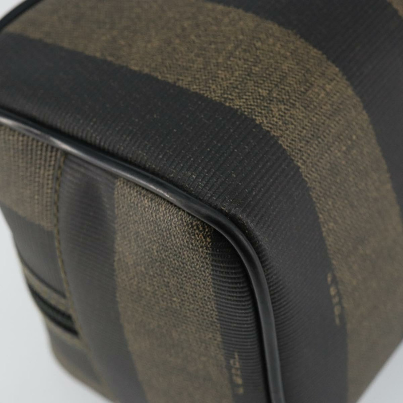 【日本直送】FENDI 山胡桃帆布手拿包 PVC 黑色 棕金色 正品 144211-15