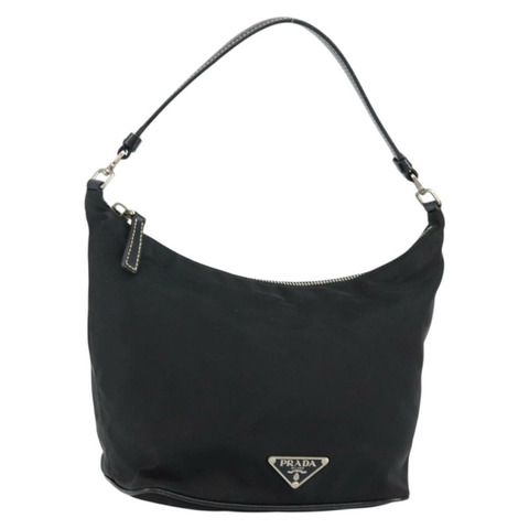 PRADA 單肩包 尼龍 黑色 銀色 正品 144477