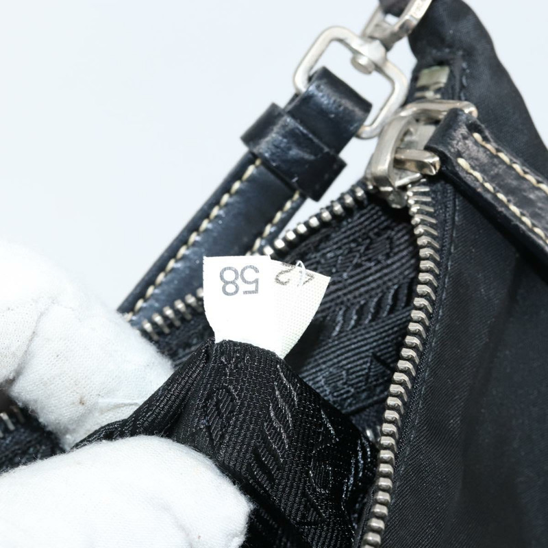 【日本直送】PRADA 單肩包 尼龍 黑色 銀色 正品 144477-11