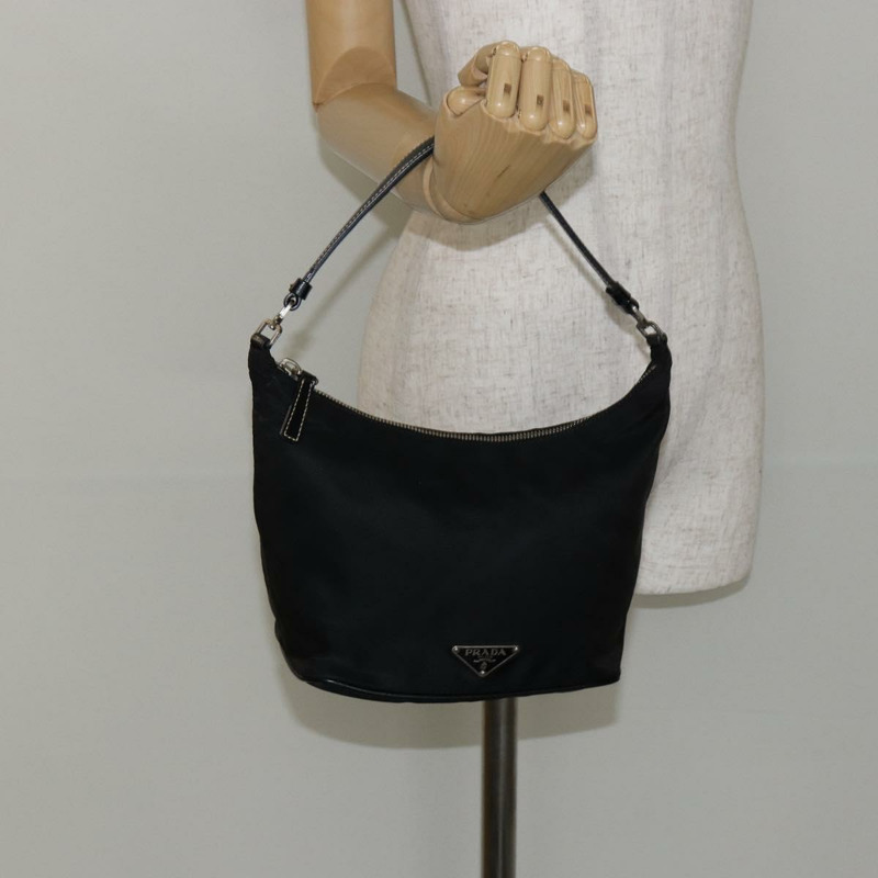 【日本直送】PRADA 單肩包 尼龍 黑色 銀色 正品 144477-21