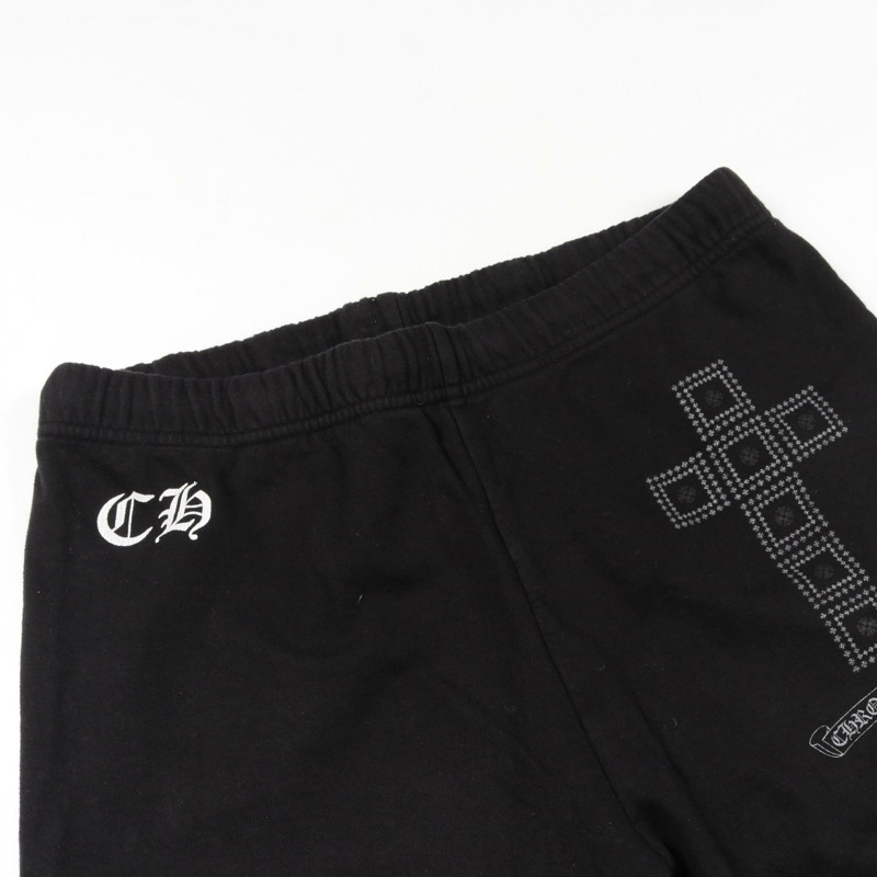 CHROME HEARTS 十字繡運動褲 棉質 黑色 L 碼 二手男式-13